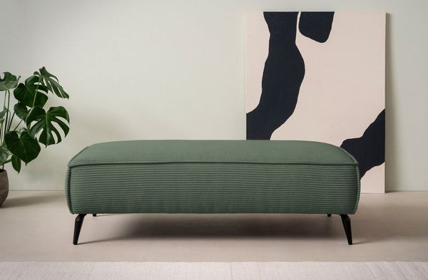 OTTO home Hocker TVINNU, zur Serie TVINNU, gemütlicher Sitzkomfort, rechteckig, schwarze Füße