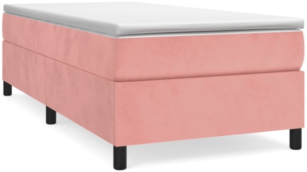 vidaXL Boxspringbett mit Matratze Rosa 90x190 cm Samt 3144656