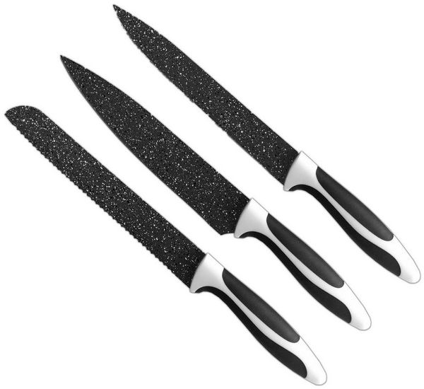 HAC24 Messer-Set Messerset Küchenmesser Brotmesser Universalmesser Kochmesser (Set, 3-tlg), Edelstahl