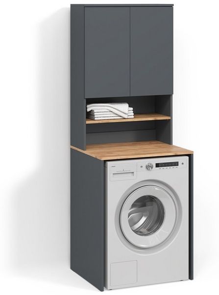 Livinity® Waschmaschinenumbauschrank Paolina, Anthrazit/Goldkraft Eiche/Goldkraft Eiche, 68x88.2 cm 2. (1-St)