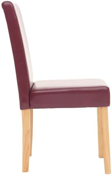 6er-Set Esszimmerstuhl Stuhl Küchenstuhl Littau ~ Kunstleder, rot, helle Beine Bild 6