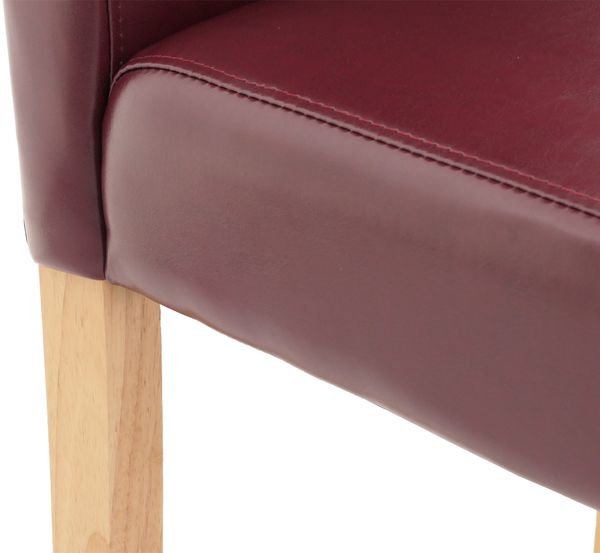 6er-Set Esszimmerstuhl Stuhl Küchenstuhl Littau ~ Kunstleder, rot, helle Beine Bild 7
