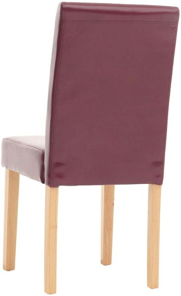 6er-Set Esszimmerstuhl Stuhl Küchenstuhl Littau ~ Kunstleder, rot, helle Beine Bild 5