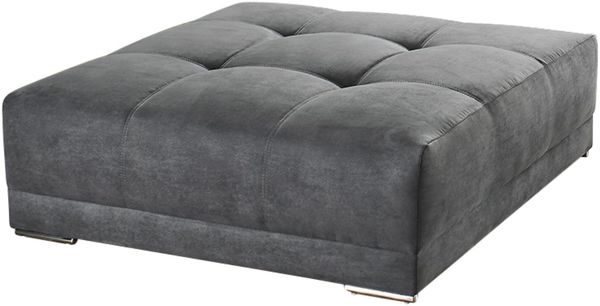 Polsterhocker XXL für Big-Sofa 120x120, Federkern Polstersitz in Mikrofaser Grau