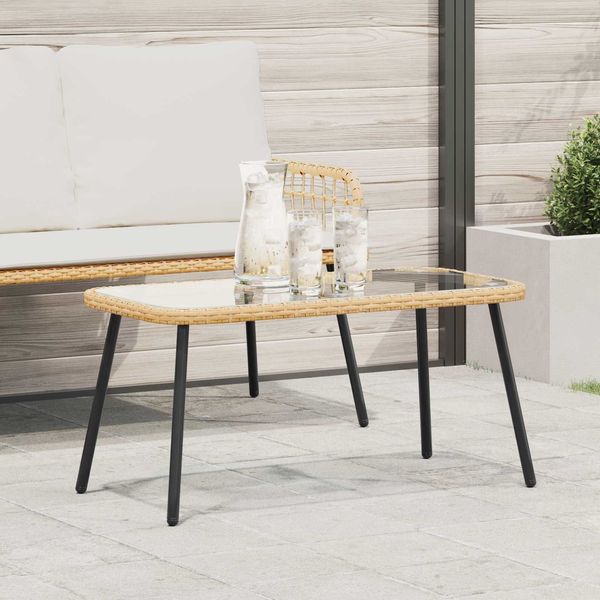vidaXL Couchtisch Braun und Schwarz 90 x 45 x 43 cm Poly-Rattan 4108268