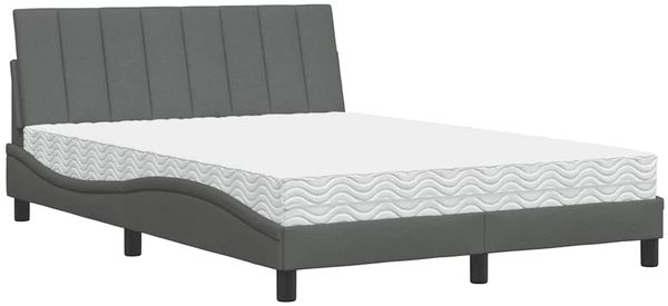 vidaXL Bett mit Matratze "Hanko" Dunkelgrau 140x200 cm Stoff 3310532 Bild 2