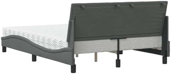vidaXL Bett mit Matratze "Hanko" Dunkelgrau 140x200 cm Stoff 3310532 Bild 7