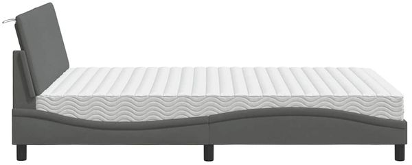 vidaXL Bett mit Matratze "Hanko" Dunkelgrau 140x200 cm Stoff 3310532 Bild 6