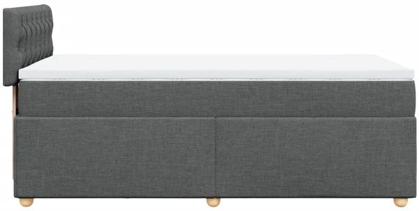 vidaXL Boxspringbett mit Matratze Dunkelgrau 80x200 cm Stoff 3288815 Bild 7