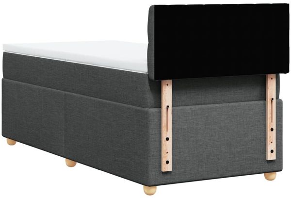 vidaXL Boxspringbett mit Matratze Dunkelgrau 80x200 cm Stoff 3288815 Bild 8
