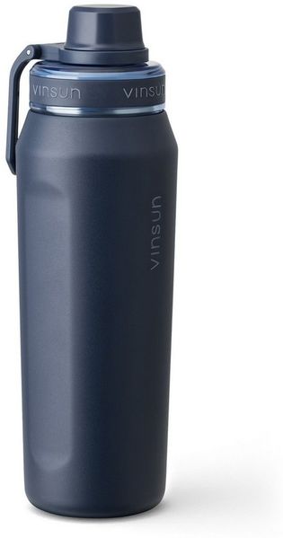 Vinsun Isolierflasche Edelstahl Trinkflasche 750ml - Thermoflasche Sport BPA frei leicht, Doppelwandig isoliert, auslaufsicher, Kohlensäure geeignet, robust