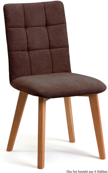 Esszimmerstuhl (4er-Set) Dareen 47x91x60 Eiche geölt/Braun