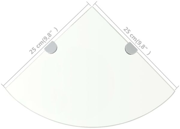 vidaXL Eckablage mit Verchromten Halterungen Glas Transparent 25x25 cm 243852 Bild 6