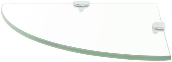 vidaXL Eckablage mit Verchromten Halterungen Glas Transparent 25x25 cm 243852 Bild 2