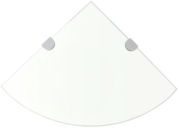 vidaXL Eckablage mit Verchromten Halterungen Glas Transparent 25x25 cm 243852