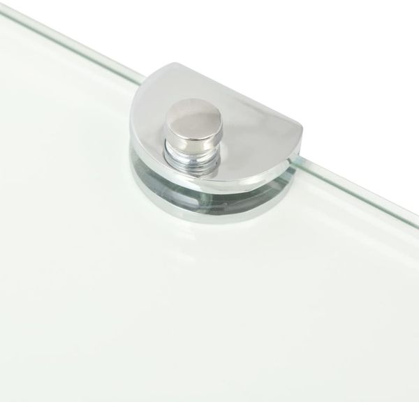 vidaXL Eckablage mit Verchromten Halterungen Glas Transparent 25x25 cm 243852 Bild 5