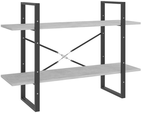 Bücherregal | Standregal 2 Fächer Betongrau 100x30x70 cm Holzwerkstoff
