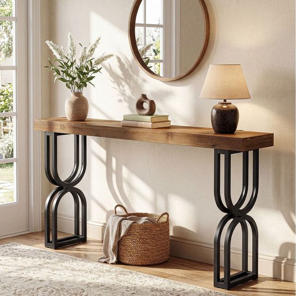 Tribesigns Konsolentisch 150 cm Foyertisch, Eingangstisch mit robustem Metallgestell, Flurtisch