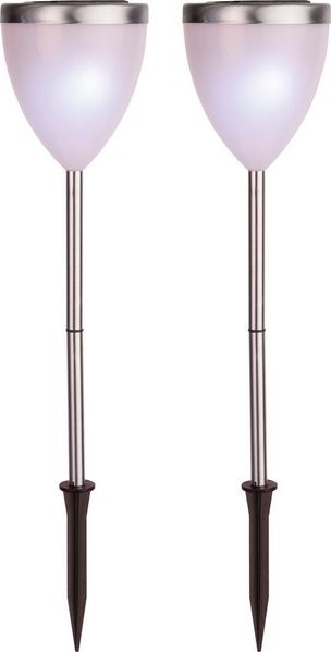 Best Season 477-35 LED-Solar-Pathlights 2-er Set 46 x 10 cm, silber