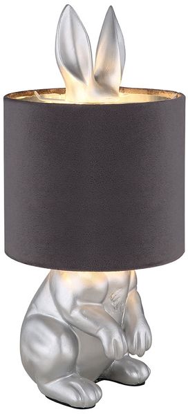 Tischleuchte, Hasen-Design, grau, H 41 cm