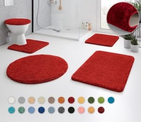 Kleine Wolke Badematte RELAX, Höhe 30 mm, rutschhemmend beschichtet, fußbodenheizungsgeeignet, Polyacryl, 2-tlg. Stand-WC Set, Badteppich, Uni Farben, rechteckig, rund & als Set erhältlich Bild 6