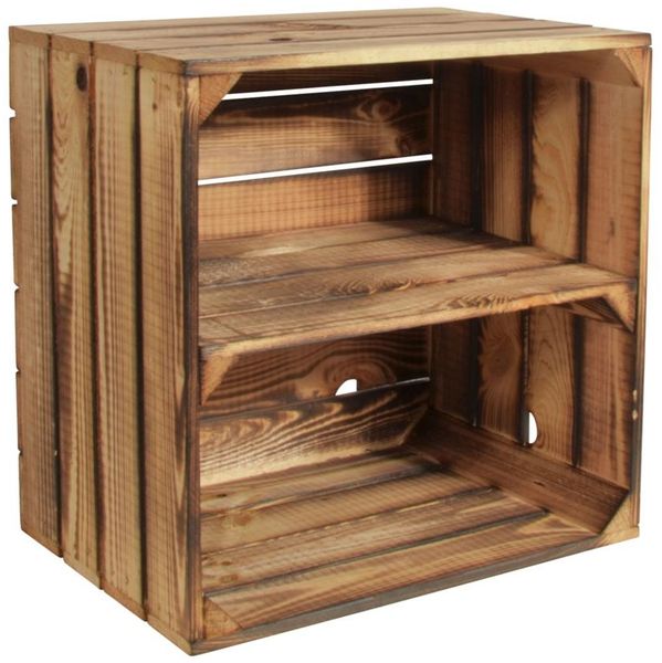 CHICCIE Weinregal Wino Flaschenregal aus Holz Geflammt 1x Regal, 1-tlg.