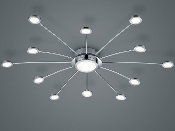 TRIO Leuchten LED Deckenleuchte, Dimmfunktion, LED fest integriert, Einstellbar: Warmweiß - Neutralweiß - Tageslichtweiß, ausgefallene große flach-e Design-er Treppenhaus Beleuchtung Ø 100cm