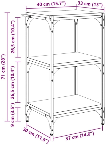 vidaXL Bücherregal Artisan-Eiche 40 x 33 x 70,5 cm 881103 Bild 10