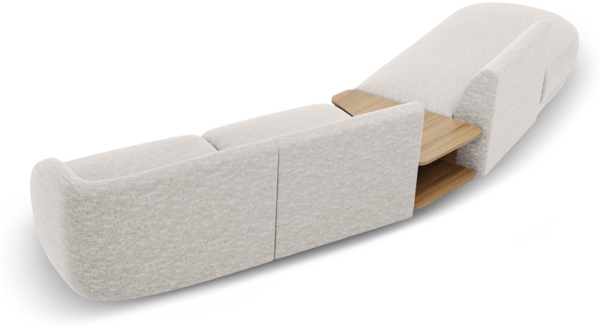 Micadoni Modulares Sofa Miley 4-Sitzer mit 1 Armlehne Links Chenille Eden Silber Bild 4