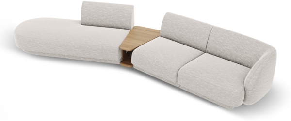Micadoni Modulares Sofa Miley 4-Sitzer mit 1 Armlehne Links Chenille Eden Silber Bild 2