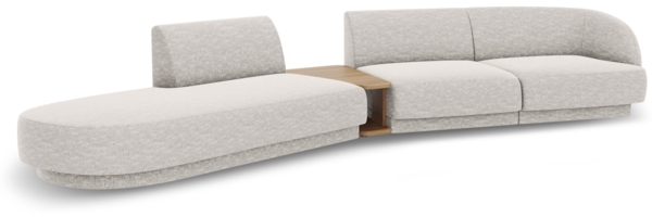 Micadoni Modulares Sofa Miley 4-Sitzer mit 1 Armlehne Links Chenille Eden Silber Bild 3