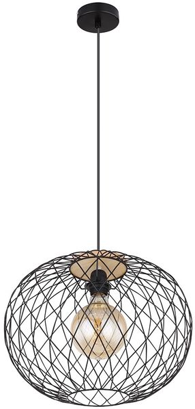 Hängeleuchte, Metall schwarz, Gitter Design, H 150 cm