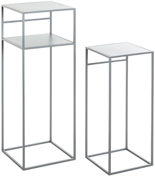 Beistelltisch >25107< (2er Set) in grau, Metall - 26x63x26cm (BxHxT)