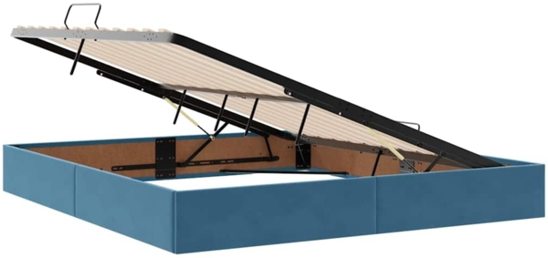 vidaXL Bett mit LED-Lichtleisten Dunkelblau 180 x 200 cm Samt 3371353 Bild 6