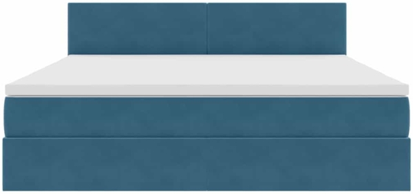 vidaXL Bett mit LED-Lichtleisten Dunkelblau 180 x 200 cm Samt 3371353 Bild 7