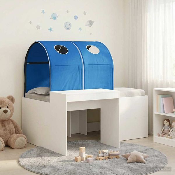 vidaXL Bett mit Tunnel 4 pcs Artisian Eiche und Blau Holzwerkstoff 3423511