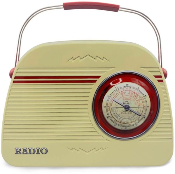 MediMuc Keksdose Rundes Radio rot oder beige, Rundes Radio beige