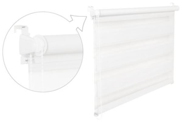 Doppelrollo Duorollo 75 cm breit 150 cm lang weiss inkl. Seilzug Fensterrollo Klemmrollo Jalousie Bild 3