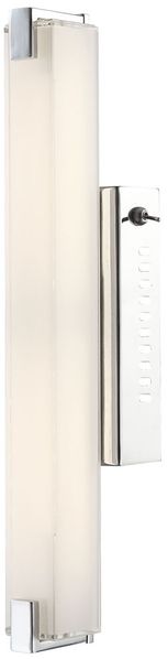 LED Wandleuchte, Chrom, Glas satiniert, L 38 cm