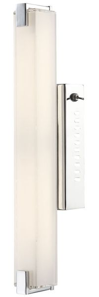 LED Wandleuchte, Chrom, Glas satiniert, L 38 cm