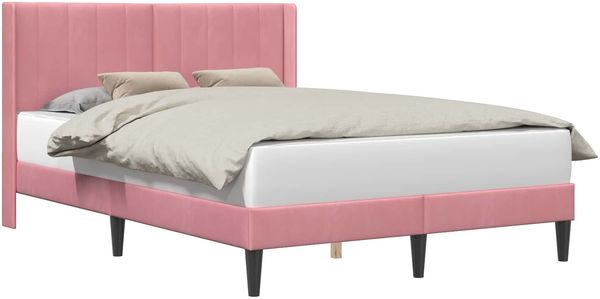 vidaXL Bettrahmen mit Kopfteil Rosa 140 x 200 cm Samt 42027512 Bild 2