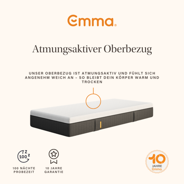 Emma 'Original v2' Taschenfederkernmatratze, 80x200 cm, 85 % Polyester / 15 % Polypropylen, Weiß Bild 8