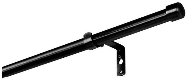 SN DECO GROUP Gardinenstange Kappe, Ø 16 mm, Fixmaß, Verschraubt, Komplettset mit Endstücken, Trägern, Ringen und Faltenleghaken