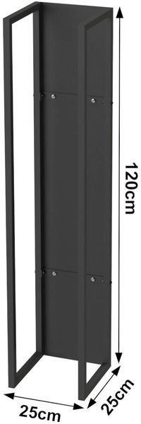 DanDiBo Kaminholzregal Innen Metall Schwarz Kaminholzständer 120 cm mit Rückwand an der Wand Hängend 96465 Holzkorb Kaminholzhalter Holzregal Bild 2