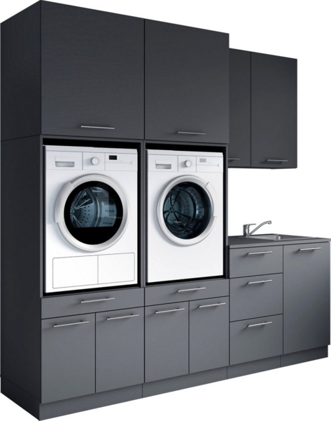 Laundreezy Mehrzweckschrank-Set Laundreezy, 8-tlg. Mehrzweckschrank-Set B/H/T 238/238/68 cm, (8-St), Breite 238 cm, Soft-Close-Funktion für Türen