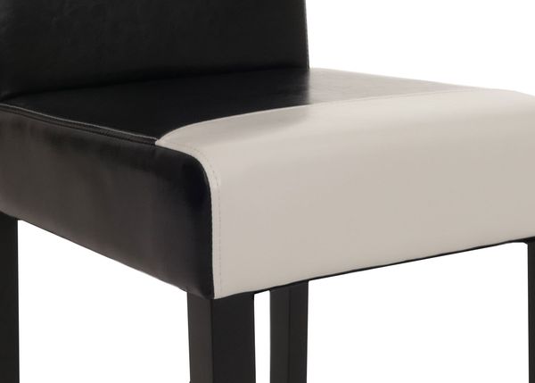 6er-Set Esszimmerstuhl Stuhl Küchenstuhl Littau ~ Kunstleder, schwarz-weiß, dunkle Beine Bild 4