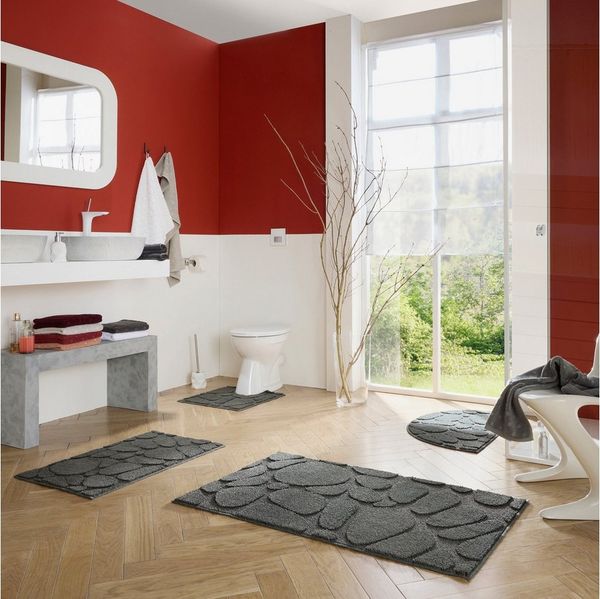 REDBEST Badematte Badematte "Jacox", Höhe 18 mm, eckig, Uni