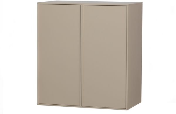 Kleiderschrank Daily Closet Kiefer lackiert, modern mit Push-to-Open, dakargrau und hellgrau, 110x100 cm