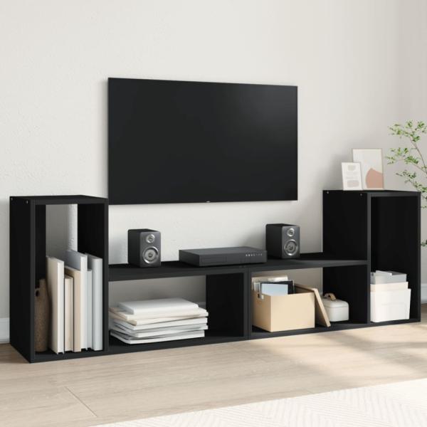 vidaXL TV-Schränke 2 Stk. Schwarz 75x30x50 cm Holzwerkstoff 840787