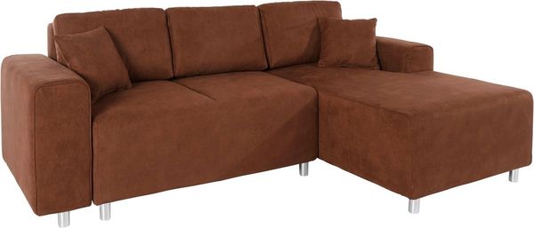 Home affaire Ecksofa Györ, L-Form, wahlweise mit Bettfunktion und Bettkasten incl. 2 Zierkissen
